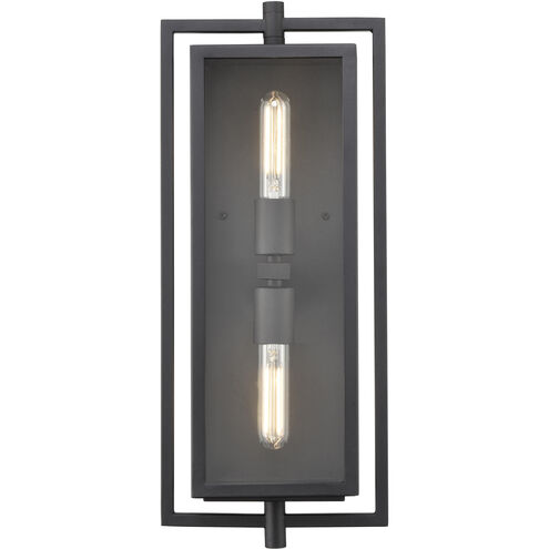 Rankin 2 Light 19.7 inch Textured Black Outdoor Wall Sconce